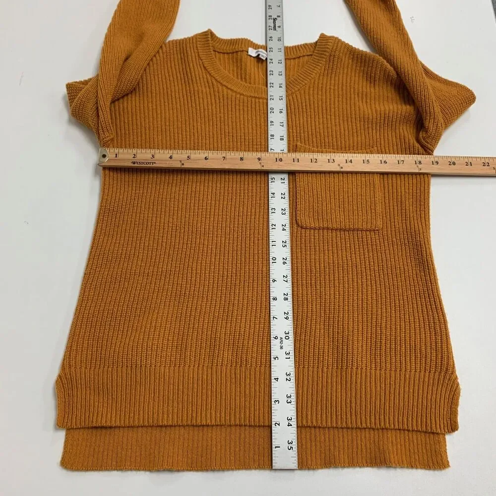 Madewell Sweater Womens XS‎ Extra Small Turmeric Thompson Pocket Pullover Boxy